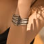 Fashion Silver Metal Geometric Ring Bracelet