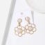 Fashion Gold Alloy Pearl Hollow Flower Earrings