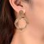 Fashion Gold Metal Geometric Round Stud Earrings