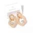 Fashion Gold Alloy Wire Mesh Flower Stud Earrings