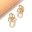 Fashion Gold Metal Wire Mesh Geometric Stud Earrings