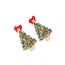 Fashion Colored Diamond Alloy Diamond Drop Oil Bow Christmas Tree Earrings