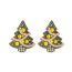 Fashion Colored Diamond Alloy Diamond Drip Oil Christmas Tree Stud Earrings