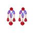 Fashion Red Alloy Geometric Glass Colored Diamond Earrings