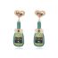 Fashion White Alloy Diamond And Pearl Bow Bottle Earrings