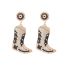 Fashion Black And White Alloy Diamond Boot Earrings