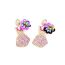 Fashion Purple Alloy Diamond Flower Stud Earrings