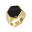 10# Alloy Shiny Oil Drip Square Men's Ring