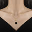 Fashion Black Necklace [titanium Steel Chain Copper Pendant] Titanium Steel Diamond Clover Necklace