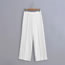 Fashion White High Waist Linen Suit Pants