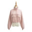 Fashion Pink Zipped Tie Pullover Jacket
