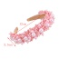 Fashion Claret Fabric Pearl Flower Crystal Wide-brimmed Headband (3cm)