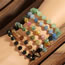 Brown Striped Agate Faceted Semi-precious Stone Beaded Bracelet