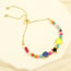D. Colorful Beads Beaded Drip Oil Heart Pentagram Smiley Face Bracelet