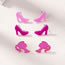 Pink Acrylic High Heels Portrait Stud Earrings Set