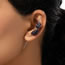 Gold Alloy Geometric Amethyst Pin Earrings