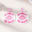 Pink Acrylic Cowboy Hat Round Earrings