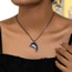 Blue Geometric Glass Dolphin Necklace