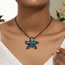 Black Geometric Glass Starfish Necklace