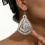 Silver Metal Geometric Earrings