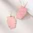 Pink Alloy Painted Letter Earrings