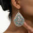 Silver Alloy Blue Pine Drop Earrings