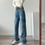Fashion Blue Straight-leg Cargo Denim Trousers