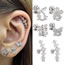 Fashion 15# Copper Inlaid Zirconia Piercing Geometric Stud Earrings