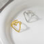 Fashion Gold Titanium Steel Hollow Heart Ring
