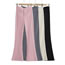 Fashion Pink Button High Waist Flared Trousers