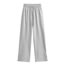 Fashion Grey Slit Straight-leg Trousers