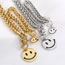 Fashion Steel Color Suit Ks204750-z Titanium Steel Smiley Face Ot Buckle Necklace Bracelet Set