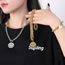 Fashion Gold Suit Ks204749-z Titanium Steel Smiley Face Ot Buckle Necklace Bracelet Set