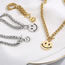 Fashion Gold Necklace Kn238045-z Titanium Steel Smiley Face Ot Buckle Necklace
