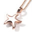 Fashion Rose Gold Pendant + 3mm24inch Twist Chain Copper And Diamond Starfish Necklace
