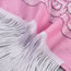 Fashion Pink Polyester Fringe Printed Scarf