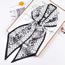 Fashion Black And White Polyester Printed Double Layer Long Diagonal Scarf