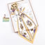 Fashion Gold Polyester Printed Double Layer Long Diagonal Scarf