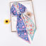 Fashion Blue Polyester Printed Double Layer Long Diagonal Scarf