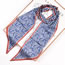 Fashion Navy Blue Polyester Printed Double Layer Long Diagonal Scarf