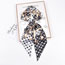 Fashion Black And White Polyester Printed Double Layer Long Diagonal Scarf