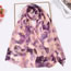 Fashion Purple Chiffon Printed Long Silk Scarf