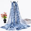 Fashion Light Blue Chiffon Printed Long Silk Scarf