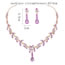 Fashion 2 Silver Purple Ear Pin Styles Alloy Diamond Geometric Earrings Necklace Set