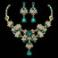 Fashion Violet Earring Style Alloy Diamond Geometric Earrings Necklace Set