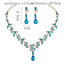 Fashion Sky Blue Earring Style Alloy Diamond Geometric Earrings Necklace Set