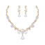 Fashion Gold Earring Style Alloy Diamond Geometric Earrings Necklace Set