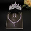 Fashion 7 Crown + Necklace Earrings Alloy Diamond Crown Geometric Earrings Necklace Three-piece Set