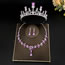 Fashion 7 Crown + Necklace Earrings Alloy Diamond Crown Geometric Earrings Necklace Three-piece Set