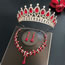 Fashion No. 8 3-piece Set Of Ear Needles Alloy Diamond Crown Geometric Earrings Necklace Three-piece Set